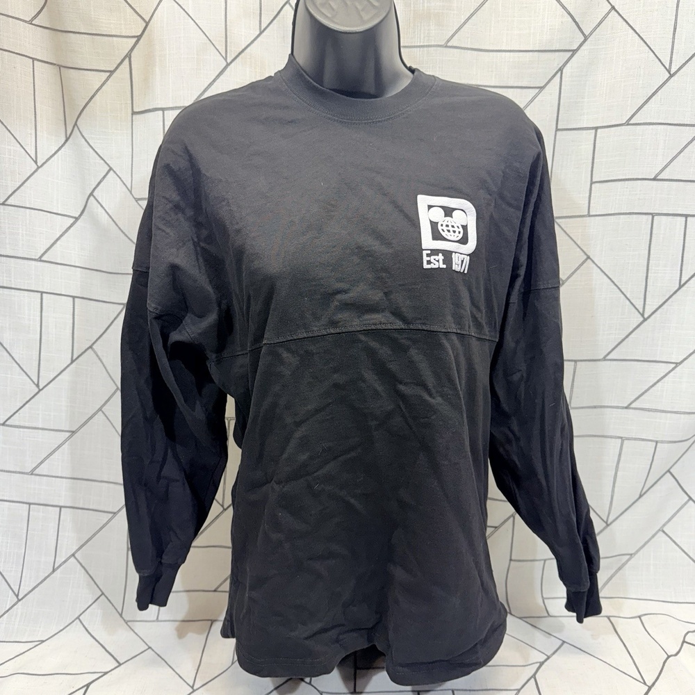 Walt Disney World Spirit Jersey Adult XS Black Long‎ Sleeve Crew Mickey Mouse